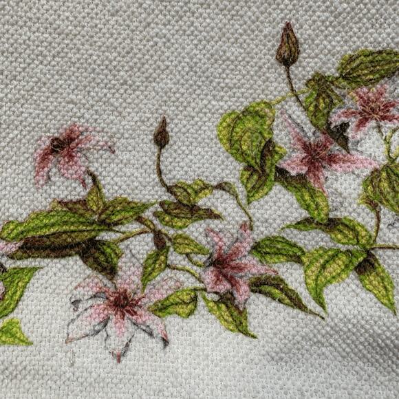 Vintage Cottagecore Lighthouse Floral Print Maxi Dress Pastel Pink Cream Texture - Picture 7 of 8